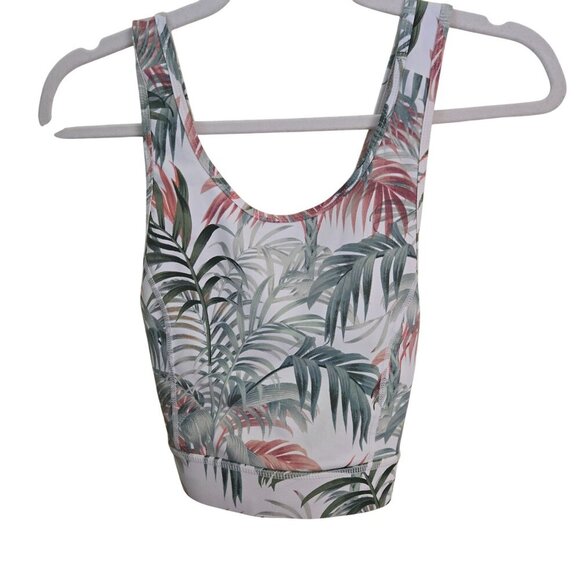 Mono B Palm Print Legging Sports Bra Set Pink Green Size L - Picture 6 of 13